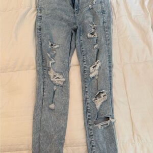 American Eagle Outfitters Ripped Light Blue Skinny Jeans